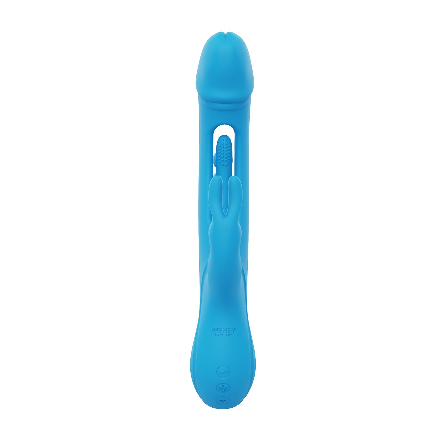 TRILUX Kinky Finger Rabbit Vibrator with Anal Beads, Blue 